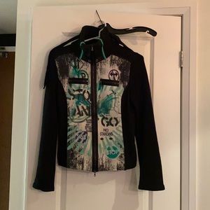 Marc Cain Sport zip up wool cardigan size small